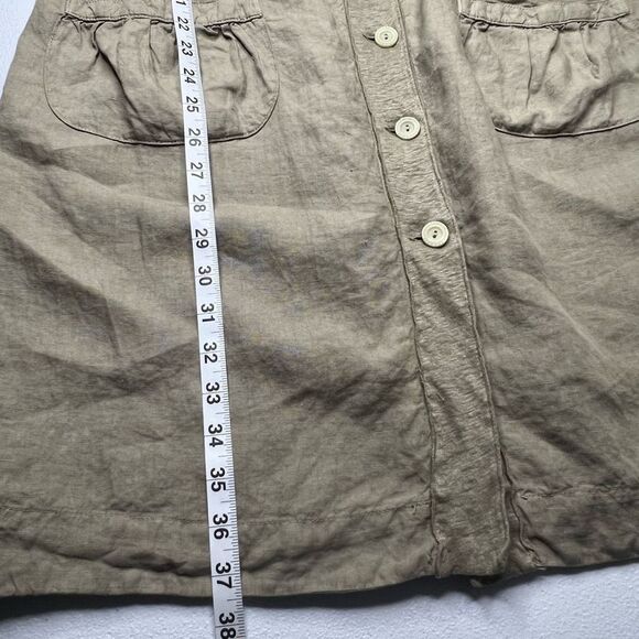 Transit Par-Such Green V-Neck Above Knee Button Front Long Sleeve Dress Size 4 - Picture 13 of 16